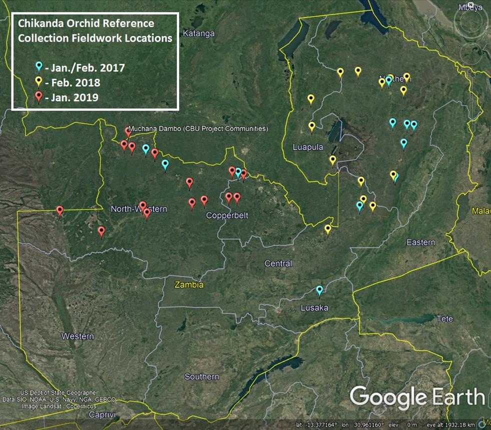 Visual representation of collection locations